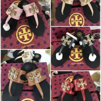 2023 toryburchˉSummer New Fashion Versatile Cross Diamond Button Casual Outwear Womens Slippers