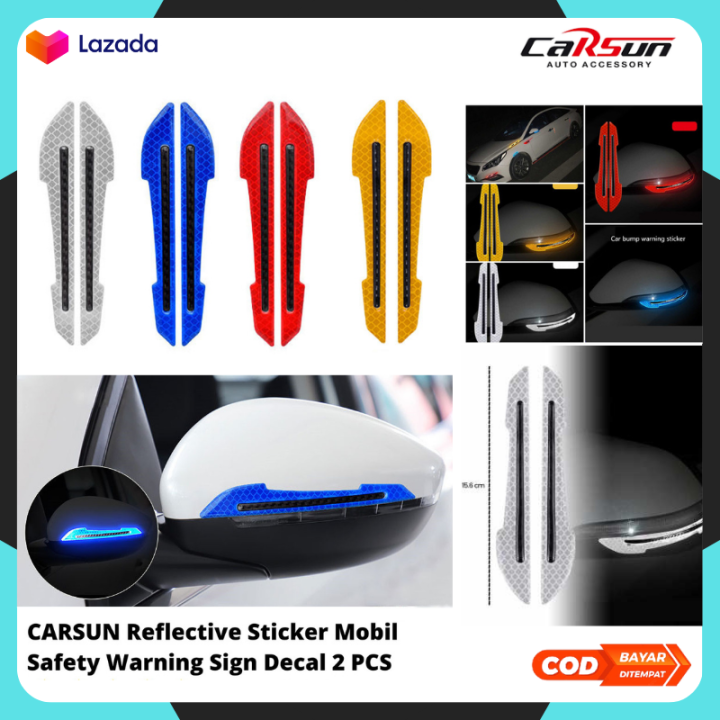 Cod Sticker Mobil Safety Stiker Carbon Reflektor Stiker Nyala