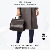 Luxuco] Free Shipping 100% Original Tory Burch Block-T Leather Satchel 35456  - Black Women Handbag Slingbag Crossbody | Lazada