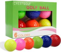 CRESTGOLF 6pcs/Pack Colorful Mini Golf Balls Two Piece Golf Practice Balls Training Golf Pelotas