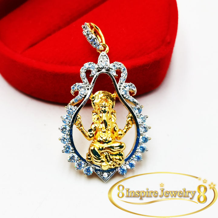 แบรนด์-inspire-jewelry-จี้พลอยทับทิมรูปดอกไม้ประดับเพชร-cz-สวยงาม-ปราณีต