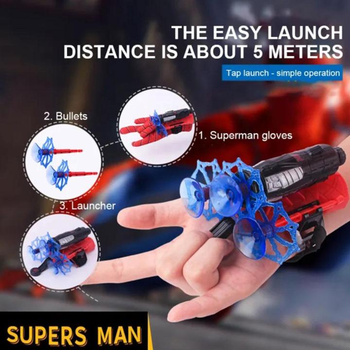 Marvel Spider Man Toy With Spiderman Gloves Iron Man Toy Launcher ...