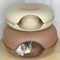 Donut Cat Tunnel Interactive Bed Toy House Mat Cats Cushion Nest Sleeping Kitten Cave Puppy Home Bed Warm Donut For Toys