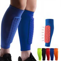 1Pc Soccer Shin Guard Football Shields Calf Compression Sleeve with Honeycomb Pad Anti-Collision Sports Leg Calf Protective Gear Supports Braces