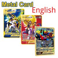 【LZ】۞☈  Arceus Vmax Pokemon Metal Cartões DIY Game Collection Cartões Ouro Edição Limitada Pikachu Charizard Presente Kids Ponto 10000