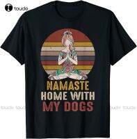 New Vintage Namaste Home With My Dogs Tshirt Yoga Lover T-Shirt Size Xs-5Xl 90S Shirt Cotton Tee Xs-5Xl Unisex Fashion Funny