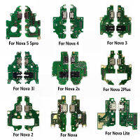 ใหม่โมดูลไมโครโฟน + พอร์ตชาร์จ USB บอร์ดสายเคเบิลยืดหยุ่นชิ้นส่วนเชื่อมต่อสำหรับ Huawei Nova Lite 2 2Plus Nova 2S 3 3i 3E 4 5