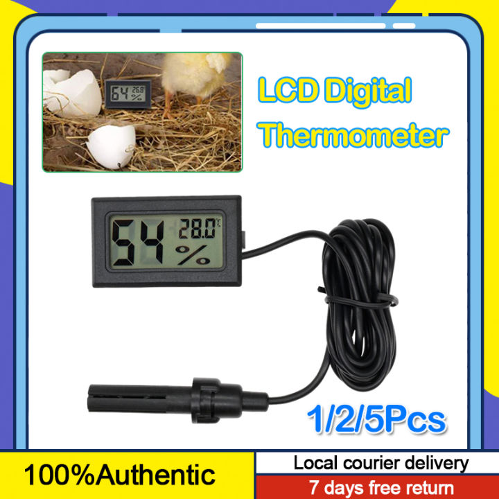 5Pcs Mini LCD Digital Thermometer Hygrometer Fridge Freezer