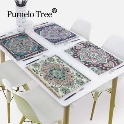 ▧✆✥ 1Pcs Mandala Retro Geometric Stripe Table Napkins Printed Cloth Dinner Napkins Tea Towels for Decor Dining Accessory Guardanapos