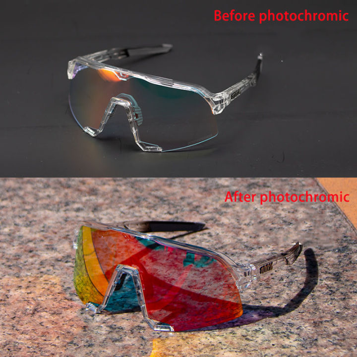 แว่นกันแดดสำหรับขับขี่กลางแจ้ง-s3-100-จักรยานเสือภูเขาแว่นตาปั่นจักรยานแว่นตา-photochromic-ใหม่สีสันสดใส