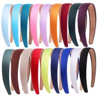 【YF】 Simple Solid Color Satin Headbands for Women Wide Non-slip Headband Gilrs Colorful Comfortable Hairband Hair Accessories