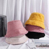 ฤดูหนาว Thicken Warm สองด้านสวมใส่ Lamb Wool หมวกผู้หญิง Lady Casual กลางแจ้ง Windproof ชาวประมงหมวก Fordable Bucket