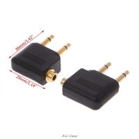 ‘；【-【=】 1Pc  Nickel Plated Air Plane 3.5Mm Airplane Airline Headphone Mono Audio Converter Travel Jack Plug Splitter Adapter