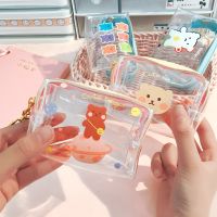 ✒﹍✴ Women Transparent Coin Purse Small Wallet Cute Bear Money Storage Bag Girl Boy Student Lovely Clear Jelly Coin Pouch Key Holder