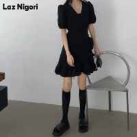 Laz Nigori ชุดสีดำ,เล็ก,สไตล์เฮปเบิร์น,อารมณ์,เอวแคบ,ผอม,ชุดสีดำเล็กๆ