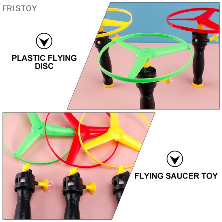 fristoy-6ชิ้นจานบินของเล่นเด็ก-จานบินเฮลิคอปเตอร์สายดึงจานบิน