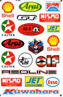 สติกเกอร์แต่งรถ ติดรถยนต์ รถมอเตอร์ไซค์ หมวกกันน็อค สติกเกอร์ PVC โลโก้ Logo สปอนเซอร์ รถแข่ง Honda Yamaha Suzuki Kawasaki Ducati Sponsor Racing Stickers Size: 27 x 18 cm