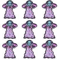 Pulaqi 10PCS Alien Patch UFO Space Wholesale Patches Iron On Patches For Clothing Letters Stripe Wholesale Dropship Custom Patch