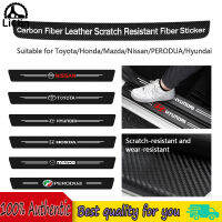 LICTIN 5ชิ้น/เซ็ตรถประตูด้านข้าง Slat Trunk Crash Strip คาร์บอนไฟเบอร์หนัง Anti Scratch สติกเกอร์สำหรับ Toyota Honda Mazda Nissan Perodua Hyundai