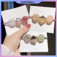 SUNYMALL ความยืดหยุ่นสูง เชือกหัว หญิง วงยาง มัดผม เชือก คริสตัล ไข่มุก นักเรียน อุปกรณ์ผม