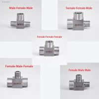 ❈ 1/8 1/4 3/8 1/2 BSP NPT Female Male Tee 3 Ways 304 Stainless Steel Pipe Fitting Connector Splitter Block High Pressure