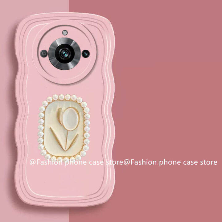 เคส-realme11-pro-realme-11-pro-5g-phone-case-ลายคลื่นขนาดใหญ่แบบเรียบง่ายไข่มุกสวยหรูตัวยึดแมกโนเลียฝาครอบแบบนิ่ม2023