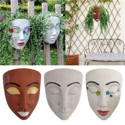 [Like Activities] Face Planter Pot Head Planter เรซิ่นชาวไร่กระถางดอกไม้ติดผนังตกแต่งบ้าน