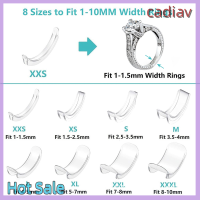 ตัวปรับขนาดแหวนคาดิเอวของขวัญคริสต์มาสสำหรับแหวนหลวม8แพ็ค8ขนาดแผ่นซิลิโคนใสคลิปป้องกัน8ขนาด