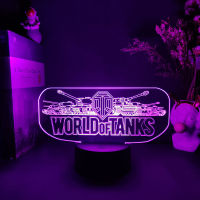 World of Tanks Game Prize Ideas 3D LED Night Light 16Color Changing Touch Sensor For Kids Bedroom Decor Lamp Dropping