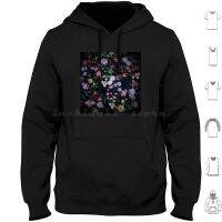 Night Rose Garden Pattern-Digital Collage Hoodie cotton Long Sleeve Rose Roses Rose Flower Vintage Rose Real Rose Rose Garden