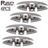 4PCS Stainless Steel Cleat Marine Hardware Foldable Boat Cleats Folding Deck Mooring Cleat Flush Mount Cleat Boat Accessories