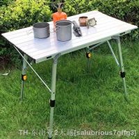 hyfvbu✌✱☎  Telescopic Table Retractable Outdoor Camping Barbecue Large Aluminum Lifting Folding