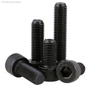 №☋ M6-M10 Black Fine Thread Hex Hexagon Socket Head Cap Screws DIN912 Grade 12.9 Carbon Steel Allen Bolts Pitch 0.75/1.0/1.25mm