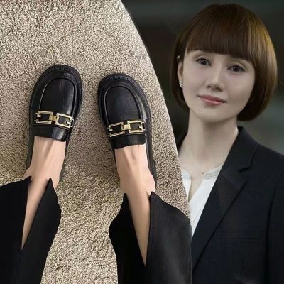 ❄► Loafers 2023 new thin British style thick-soled small leather shoes Japanese high-end Korean version bean shoes ins students