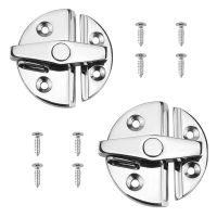 2 Pack Boat Door Cabinet Hatch Round Turn Button Twist Catch Latch Marine Boat Hinges Silver Accessories