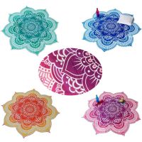 ~ Boho Indian Round Tapestry Wall Hanging Beach Towel Yoga Mat Lotus Flower