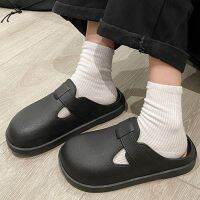 Mala Nanaสีทึบ Outwear แฟชั่นสร้างสรรค์ Anti Slip ผู้หญิงฤดูร้อน BUCKEN รองเท้าเรียบง่ายสบาย ๆ นุ่มแบน Bao Head รองเท้าแตะชายหาด