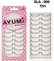 Ayumi Eyelash ELA-006 แพ็คเกจใหม่ 10 คู่ สุดคุ้ม ก้านเล็กโค้งงอนรับดวงตาทุกรูปแบบ