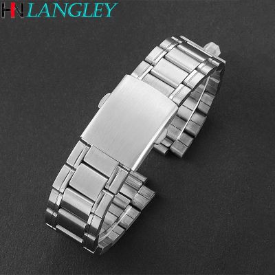 16mm 18mm 20mm 22mm 24mm Stainless Steel Links Watch Bands Strap Wristwatch Clasp Bracelet Replacement Light Weight Band