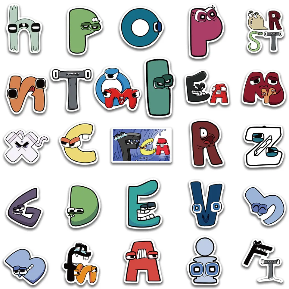 52pcs Cartoon Game Alphabet Lore Stickers For Laptop Skateboard Motor Bike  Car Fridge Guitar Waterproof Sticker