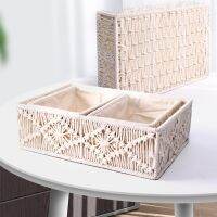 Handmade Woven Box For Furniture Storage Basket Boho Multipurpose Flower Fruit Tissue Storage Cotton Rope Weaving Storage 2022