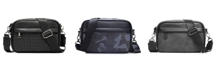 Checkered Floral O Full Black Weave Camouflage Men Shoulder Bag Crossbody Bag  Sling Bags Beg Silang Lelaki Beg Sandang