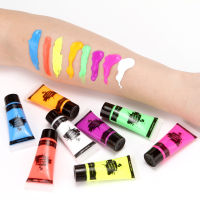 16Pcs Glow In Dark Face Body Paint UV Blacklight Neon Fluorescent วันเกิดของขวัญสีงานแต่งงานวันหยุดเทศกาล Halloween