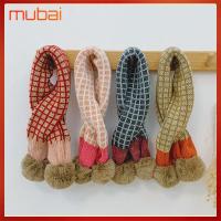 MUBAI สีคู่ ของขวัญคริสต์มาส สำหรับทารกเด็กผ้าพันคอ นุ่ม อบอุ่น ผ้าพันคอฤดูหนาวฤดูใบไม้ร่วง ถัก