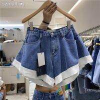 2021 summer Korean version of high waist, loose, thin, A-line design, niche denim shorts, women s wide-leg hot pants, plus size [shipped within 15 days]