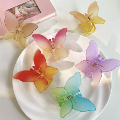 Trendy Hair Barrettes Womens Hair Styling Tools Hair Clips For Women Gradient Hair Accessories Butterfly Hair Claws