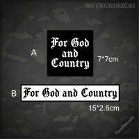 สติกเกอร์for god and country ติดรถยนต์ กล่องปืน มอเตอร์ไซค์