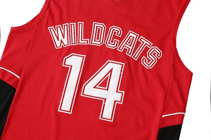 Troy Bolton 14 East High School Wildcats Red Basketball Jersey — BORIZ