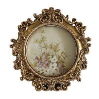 【CW】 Round Photo Frame Resin Picture Desktop Ornaments for Bedroom Wedding Display Holder