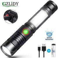 2023✤◎ Super Bright T6 LED Flashlight USB Rechargeable Waterproof COB Torch Zoom Camping Lamp Portable 18650 Lantern with Tail Magnet